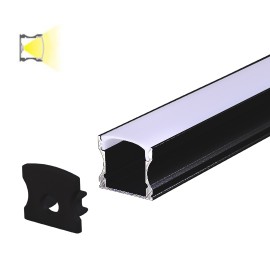 MA613-C CRNI Aluminijumski profil za LED trake nadgradni set sa difuzerom 2000x17.2x15.5mm Mitea Lighting
