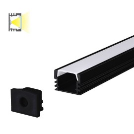 M505-C crni aluminijumski profil za LED trake nadgradni 2000x17.4x12.1mm set sa difuzerom Mitea Lighting