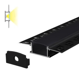 MA6114-CC crni luminijumski profil za LED trake 61x14x2000mm ugradni set sa crnim difuzorom Mitea Lighting