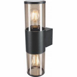 M915 S Max.A60 CRNA+SMOKY IP54 2xE27 bastenska lampa zidna Mitea Lighting