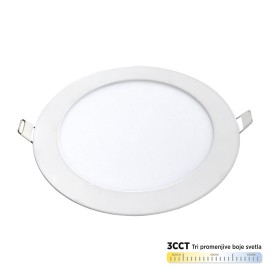 M12UO-CCT 12W 3000~6500K beli ugradni okrugli LED panel Mitea Lighting 