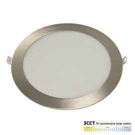 M18UO-SN-CCT 18W 3000~6500K saten nikl ugradni okrugli LED panel Mitea Lighting 