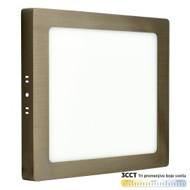 M18NK-SN-CCT 18W 3000~6500K saten nikl nadgradni kvadratni LED panel Mitea Lighting 