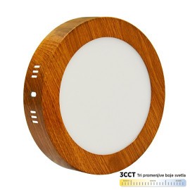 M12NO-WD-CCT 12W 3000~6500K boja drveta nadgradni okrugli LED panel Mitea Lighting 