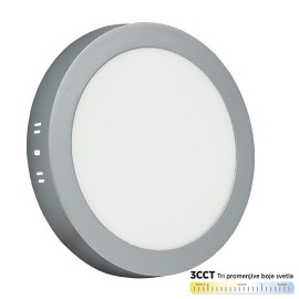 M18NO-SIL-CCT 18W 3000~6500K srebrni nadgradni okrugli LED panel Mitea Lighting 