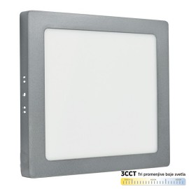 M18NK-SIL-CCT 18W 3000~6500K srebrni nadgradni kvadratni LED panel Mitea 