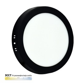 M18NO-BK-CCT 18W 3000~6500K crni nadgradni okrugli LED panel Mitea Lighting 