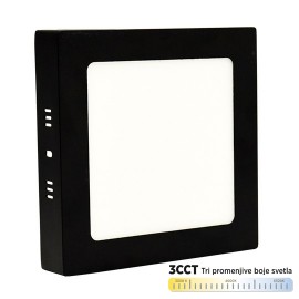 M12NK-BK-CCT 12W 3000~6500K crni nadgradni kvadratni LED panel Mitea Lighting 