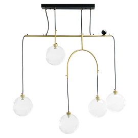 M11091-5 Max.40W 220~240V crno-zlatni 5xG9 luster Mitea Lighting