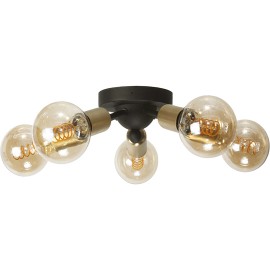  M11093-5 Max.60W 220~240V crno-zlatni 5xE27 luster Mitea Lighting