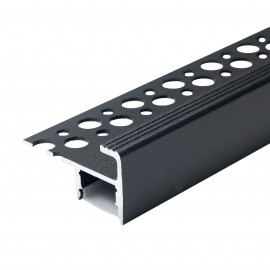 MA06-C CRNI Aluminijumski profil za LED trake 40x22x2000mm za pločice/stepenice sa difuzorom 2m Mitea Lighting