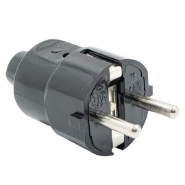 PM-301-C CRNI PVC Utikač 16A 250V dvopolni ravni, sa kontaktom za uzemljenje Mitea Electric