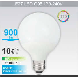 -S E27 10W G95 6500K LED sijalica 170-240V Mitea Lighting