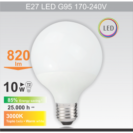-S E27 10W G95 3000K LED sijalica 170-240V Mitea Lighting