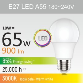 E27 10W A55M3 3000K LED sijalica 180~240V Mitea Lighting