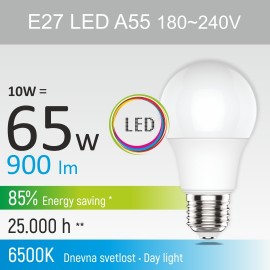 -S E27 10W A55M3 6500K LED sijalica 180~240V Mitea Lighting