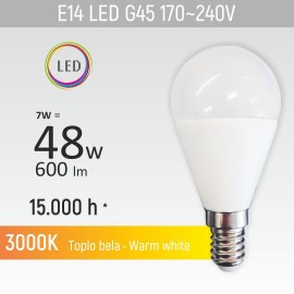 -S E14 7W G45 3000K LED sijalica 170-240V Mitea Lighting