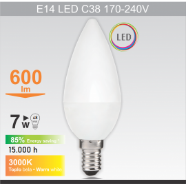 -S E14 7W C38M1 3000K LED sijalica 170-240V Mitea Lighting