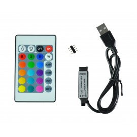 USB RGB mini kontroler 24 tastera 0.5m za 5V MLL LED traku Mitea Lighting